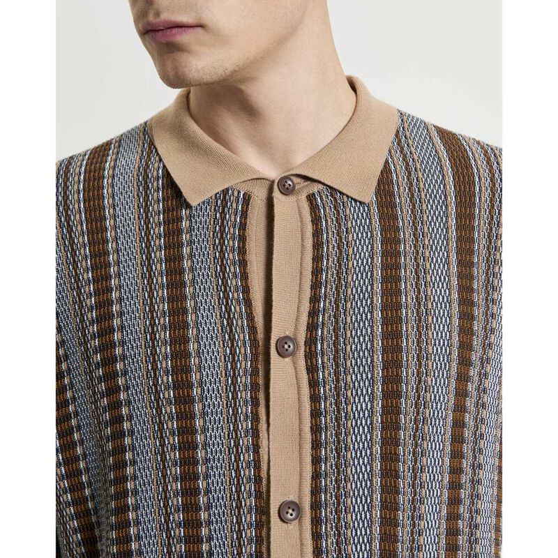 Ben Sherman Textured Stripe Knitted Shirt image number 2
